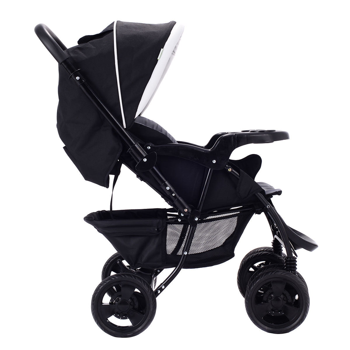 gymax 3 in 1 foldable steel travel system baby stroller pram
