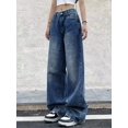 thumbnail image 4 of EMMIOL Women's Wide Leg Jeans Mid-Low Waist Baggy Jeans Vintage Y2K Loose Fit Jeans 90s Boyfriends Denim Pants, 4 of 5