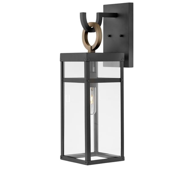 1 Light Medium Outdoor Wall Lantern in Transitional Style 6.5 inches Wide By 22 inches High-Black Finish-Led Lamping Type Bailey Street Home
