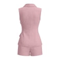 thumbnail image 6 of QGJZVUNL Two Piece Sets for Women Summer Clothes Business Casual Outfits Sleeveless Vest Jacket Wide Leg Shorts Size M, 6 of 6