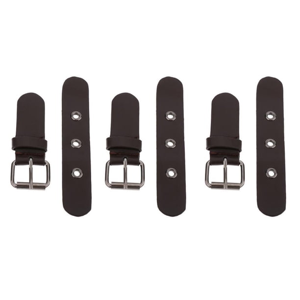 Kearding 3 Sets PU Leather Snap Toggle Sew Closure on Duffle Jacket Buckle Tela de costura y artesanía Café 3 pares
