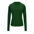 thumbnail image 4 of SwiftWear Women's Mock Neck Turtleneck Tops Ribbed Knit Ruffle Detail Long Sleeve Shirt Slim Fit Stretchable Base Layer Casual Tee, Army Green, 4 of 7