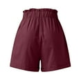 thumbnail image 7 of Running Shorts Womens Casual Shorts Elastic Waist Button Beach Shorts With Pockets Gym Shorts Women Wine S, 7 of 7