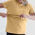 thumbnail image 2 of Gelikeya Nursing Friendly Zip Tshirt Maternity Shirts Comfortable Mama Letter Print Breastfeeding Short Sleeve Nursing Tops Yellow, Size XL, 2 of 5