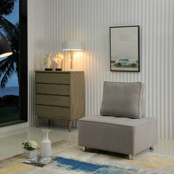 Living Room Ottoman Lazy Chair Gray