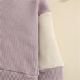 thumbnail image 4 of Coerni Toddler Baby Boys Girls Long Sleeve Patchwork Sweatshirt Tops Solid Pants Outfit Set 2PCS Fall Winter Clothes, 4 of 8