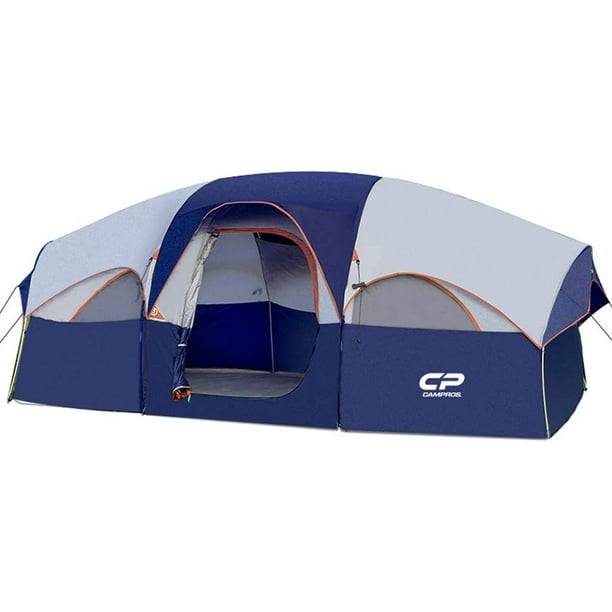 Campros Tent 8 Person Camping Tents Waterproof Windproof Family Tent 5 Large Mesh Windows Double Layer Divided Curtain For Separated Room Portable With Carry Bag For All Seasons Walmart Com Walmart Com