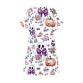 thumbnail image 4 of Stamzod Halloween Sleep Dress for Women Pumpkin Ghost Print Ruffle Nightgown with Pockets Casual Short Sleeve Pajama Dress M, 4 of 5