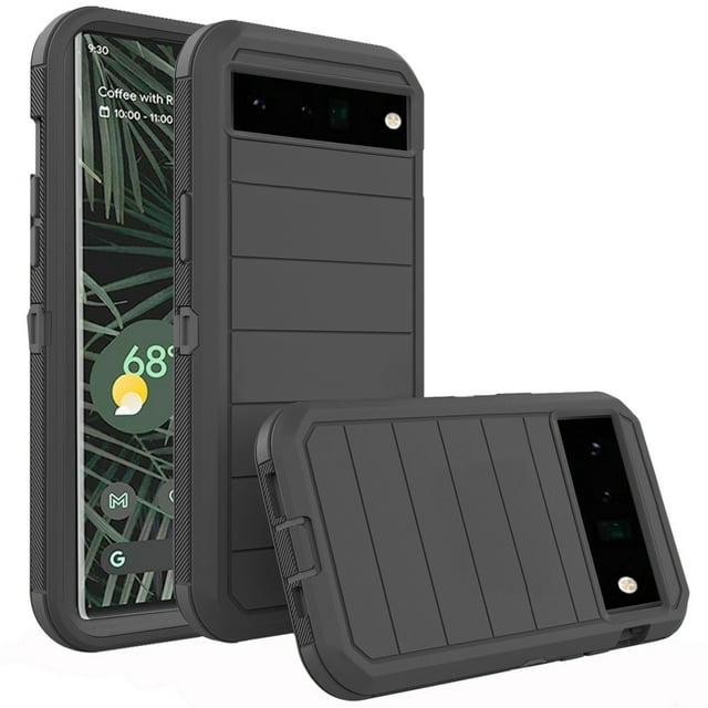 Asuwish Compatible with Google Pixel 6 Pro Phone Case Hybrid Rugged Shockproof Hard Protective Drop Proof Full Body Heavy Duty Mobile Cell Cover for Pixel6Pro Pixel6 XL 6XL Pixle 6Pro Women Men Black