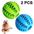 thumbnail image 1 of Pelota de juguete para perros de 2 piezas, pelota de juguete no tóxica resistente a las mordeduras para perros, cachorros y gatos, alimentador de golosinas para perros, pelota de limpieza de dien, 1 of 4