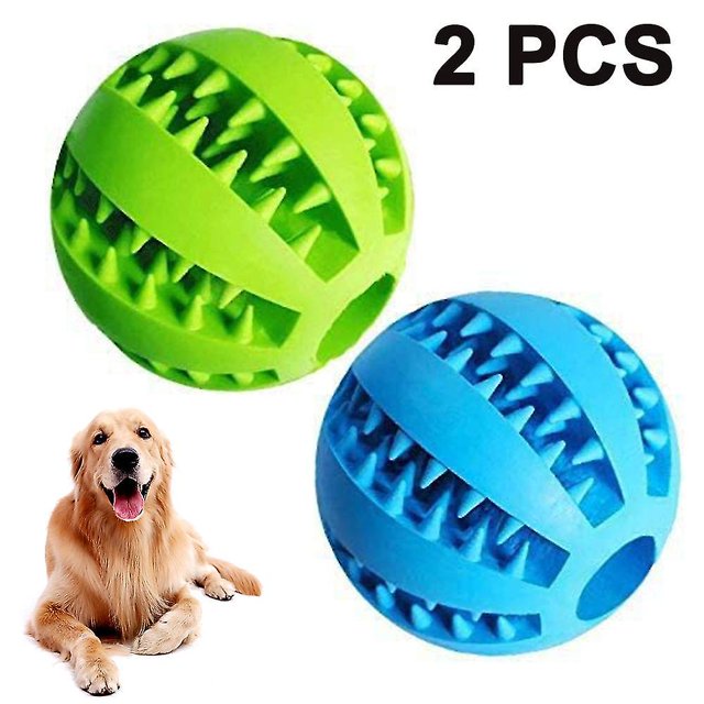 Pelota de juguete para perros de 2 piezas, pelota de juguete no tóxica resistente a las mordeduras para perros, cachorros y gatos, alimentador de golosinas para perros, pelota de limpieza de dien