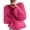 Hot Pink, variant on Women's Fuzzy Long Sleeve Sweater, Crew Neck Fluffy Textured Relaxed Pullover Top for Casual Fall and Winter Wear