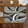 thumbnail image 3 of Sage Green Grey Geometric Placemats Set of 6,Wipeable Washable Table Mats for Dining Tables, Retro Abstract Circular Place Mats for Kitchen Event Party Tabletop Decor, 3 of 9