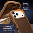 thumbnail image 4 of Funda magnética para iPhone 17 Pro Max, compatible con MagSafe, diseño de marco ondulado transparente 2025, funda protectora de borde suave, bonita, transparente, mate, a prueba de golpes, 4 of 6
