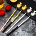 thumbnail image 2 of YSNOOWE 4Pcs Stainless Steel Spoon Pink Silver Seasoning Spoon Bakery Everyday Use, 2 of 8