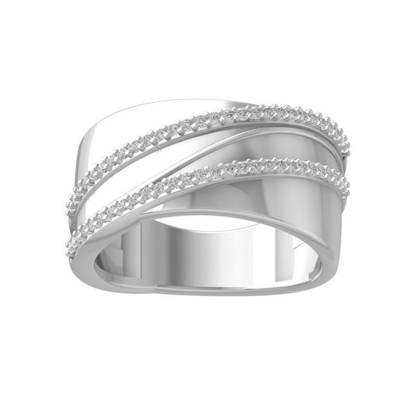 ARAIYA FINE JEWELRY 10K White Gold Round-shape Diamond Fashion Ring (1/5 cttw, I2-I3 Clarity, I-J Color) Size 6.5