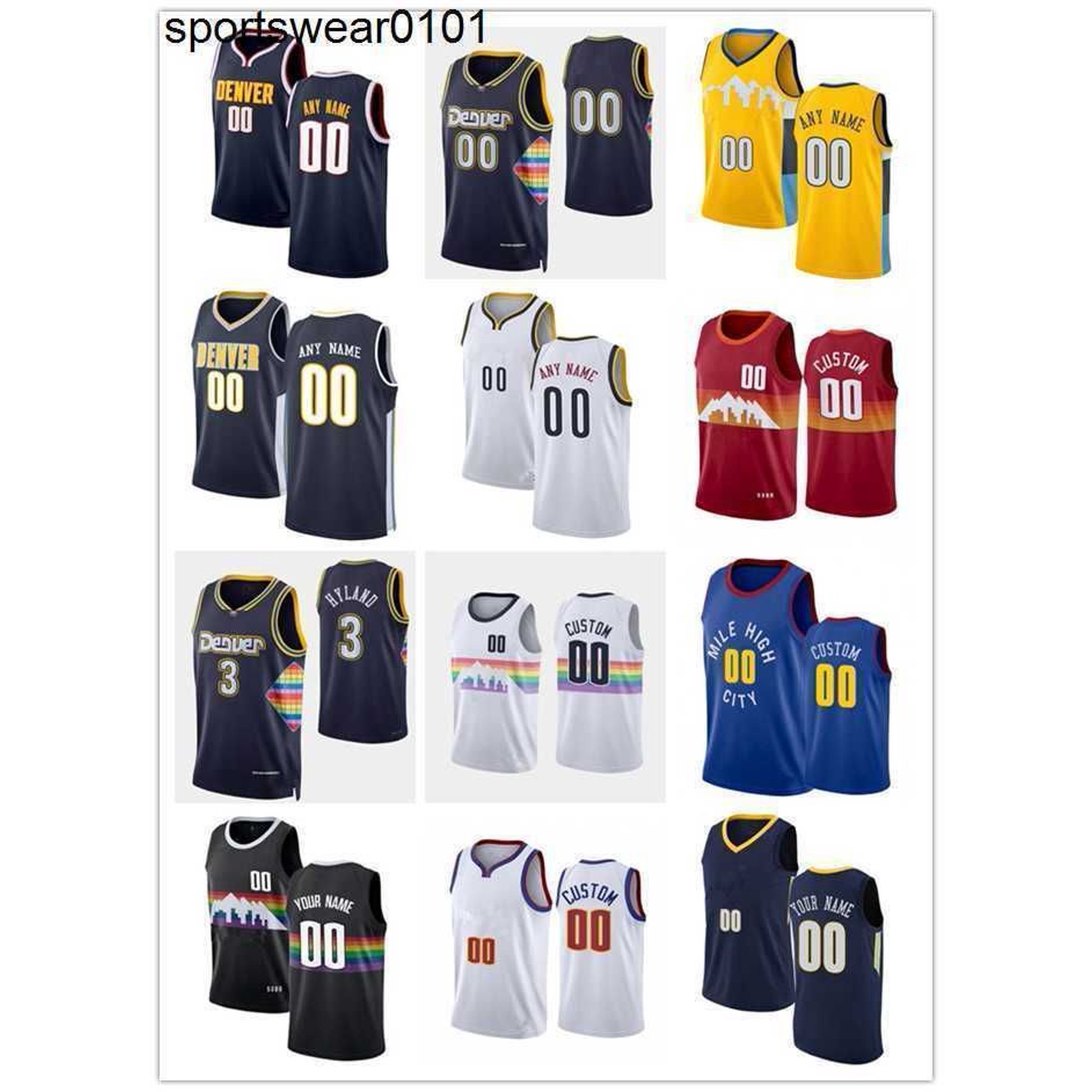 NBA_ basketball jersey Basketball Jerseys 75th Custom Mens Women Youth  Denver''Nuggets''3 Nah'Shon Hyland 11 Monte Morris 22 Zeke Nnaji 25  Austin''nba''print 