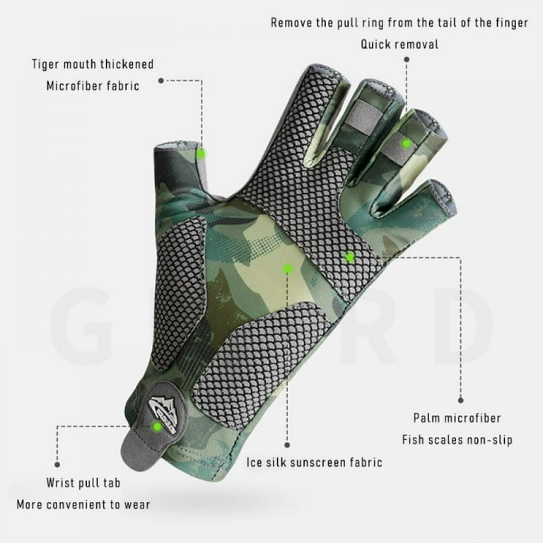 Fishing Gloves UV Protection for Kayaking Rowing Fingerless Sun Protection  Gloves for Outdoor Sun Gloves Men Women 