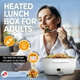 thumbnail image 6 of FORABEST Electric Lunch Box Portable Food Warmer, Home/Car/Truck, Bag, Stainless Steel container, spoon, and fork, 6 of 8