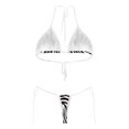 thumbnail image 5 of XFeng Women's Triangle Halter Bikini Set Spaghetti Strap V Neck Low Waisted Two Piece Swimsuit, 5 of 6