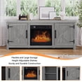 thumbnail image 4 of IHOMEadore Electric Fireplace TV Stand up for 65" TVs, Rustic Media Console with Storage, Adjustable Shelves, Heater, 4 of 12