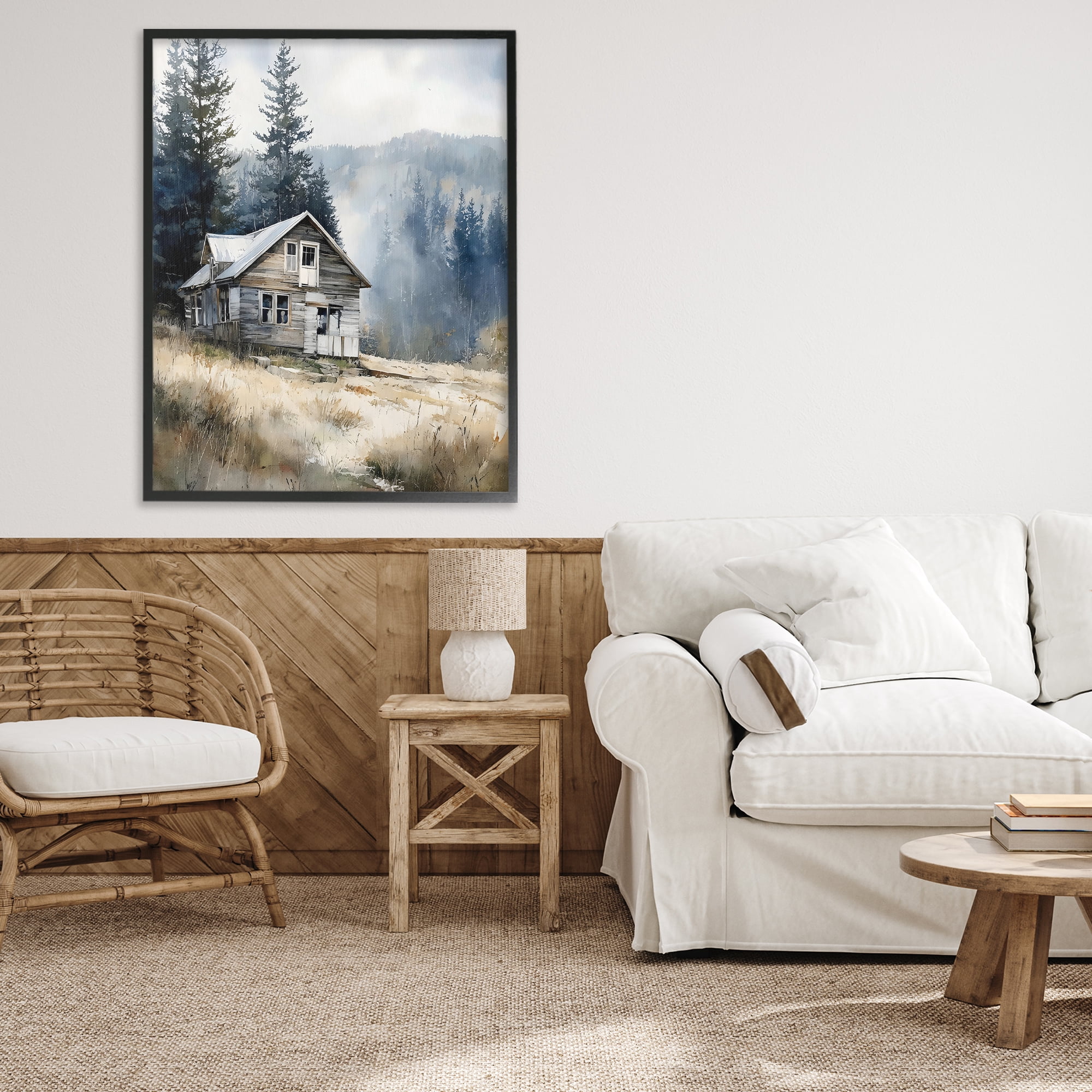 Stupell Industries Old Mountain House Black Framed Giclee Art, design by Franklyn Gregory