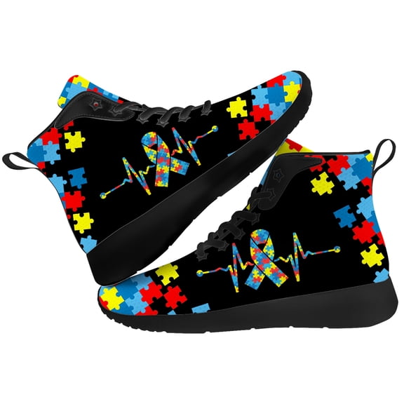 Aidianart Womens Autism Awareness High Top Shoes High Top Sneakers Size 7
