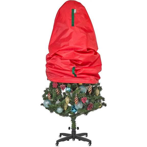 Hold N' Storage Upright Christmas Tree Storage Bag for Topiary and Holiday Tree up to 3 ft Tall - Red