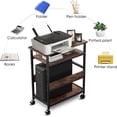 thumbnail image 2 of TooCust Computer Tower Stand with Shelf, Adjustable PC Tower Stand Computer Floor Stand CPU Stand, Movable PC Cart Computer Tower Floor Stand PC Stand for Under Desk (Rustic Brown), 2 of 7