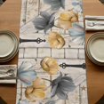 thumbnail image 5 of Spring Tulips Flower Table Runner, Vintage Floral Barn Doors Rustic Beige Cotton Linen Table Runners 108 Inches Long, Dresser Scarf Runner for Dining/Living Room/Kitchen/Square Tables 13''x108'', 5 of 9