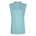thumbnail image 4 of Women's Sleeveless Golf Polo Shirts Trendy Solid Lapel Collared V Neck Tennis Tank Tops Summer Lightweight Casual Workout Tees, 4 of 5