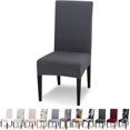 thumbnail image 1 of Stretch Chair Covers Set of 6 Universal Dining Room Chair Covers Washable Modern Chair Covers for Dining Room Decor Restaurant Hotel Bouquet,Dark Grey, 1 of 5