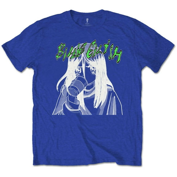 Men's Billie Eilish Anime Drink Slim Fit T-shirt Small Blue