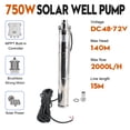 thumbnail image 2 of 3-Inch Solar Bore Pump, 48V 750W, MPPT Screw, Submersible, Max Head 140M, Deep Well, 2 of 10