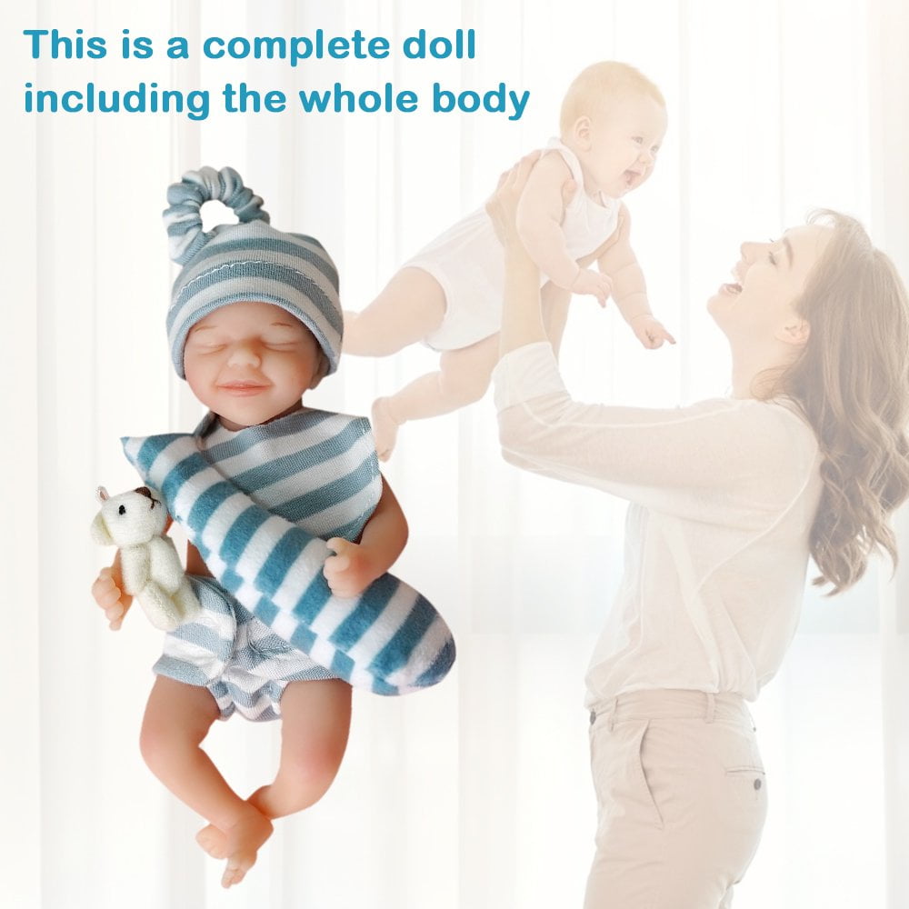 Poupée Reborn Mini 6 Pièces – Bébé Réaliste En PVC Articulé, Jouet Interactif Lavable Pour Enfants