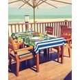 thumbnail image 2 of Outdoor Tablecloth with Umbrella Hole and Zipper 60 x 120 Inch Summer Lemon Flowers Leaves Blue White Stripes Table Cover for Rectangular Tables Tabletop Collection for Patio Garden Picnic Camping, 2 of 6
