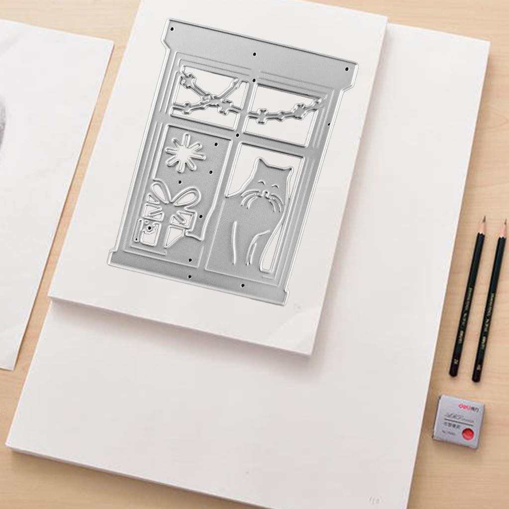 Windowsill Cat Metal Cutting Dies Stencil Scrapbooking DIY Album Stamp Embossing 