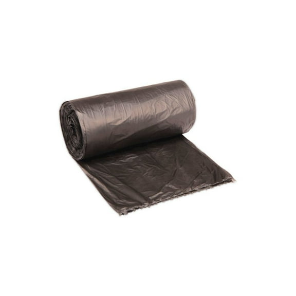 Boardwalk High-Density Can Liners, 45 gal, 19 mic, 40" x 46", Black, Perforated Roll, 25 Bags/Roll, 6 Rolls/Carton