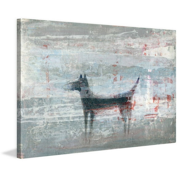 "Dark Dog" Painting Print on Wrapped Canvas