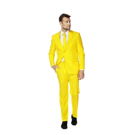 OppoSuits Men's Yellow Fellow Solid Color Suit