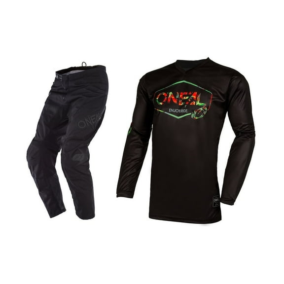 Oneal Element Mahalo Black/Multi Jersey Pant Combo (Small / Pant W28)