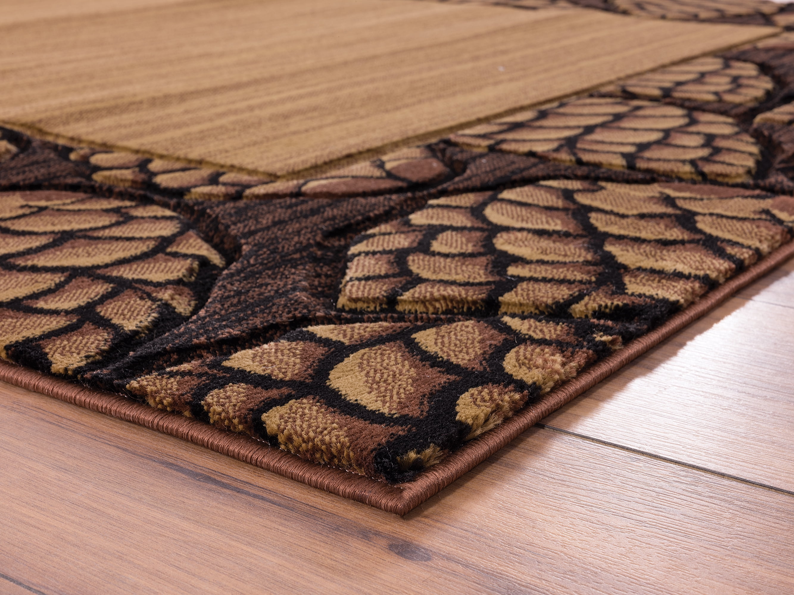 United Weavers Rustic Forest Pine Top Lodge Border Runner Rug, Beige, 2'7" x 7'4"