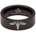thumbnail image 2 of Caduceus Tungsten Carbide Ring, 2 of 9