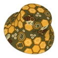 thumbnail image 3 of Bingfone Bees And Honeycombs Bucket Hat For Men Women,Packable Reversible Printed Sun Hats,Fisherman Outdoor Travel Hiking Beach Caps, 3 of 9