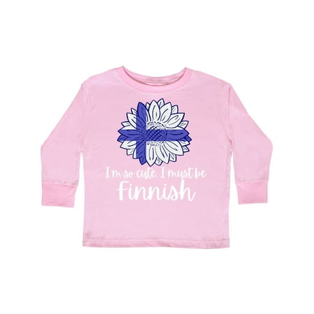 

Inktastic I m So Cute I Must be Finnish Sunflower Finland Flag Gift Toddler Boy or Toddler Girl Long Sleeve T-Shirt