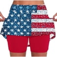 thumbnail image 2 of Warop Women's Yoga Shorts, High-Waisted Leggings with Independence Day Print, Quick-Dry Running Skorts for Gym and Casual Wear, 2 of 6
