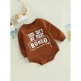 thumbnail image 3 of Bagilaanoe Newborn Baby Girl Boy Oversized Romper Sweatshirt Long Sleeve Bodysuit Letter Print Pullover 6M 12M 18M 24M Infant Casual Tee Tops, 3 of 7