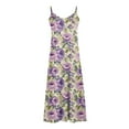 thumbnail image 3 of Generic Women's Summer Maxi Dress Casual V-Neck Sleeveless Bohemian Spaghetti Strap Floral Long Maxi Dress, 3 of 4