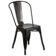 thumbnail image 3 of Emma + Oliver Commercial Grade Black-Gold Metal Indoor-Outdoor Stackable Chair, 3 of 13