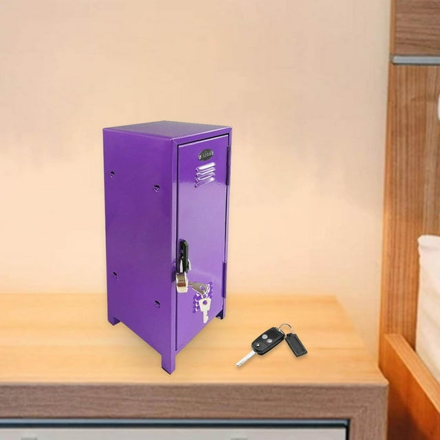 pitrice Small Makeup Storage Cabinet Vertical File Cabinet for Cotton Pad Entryway Purple